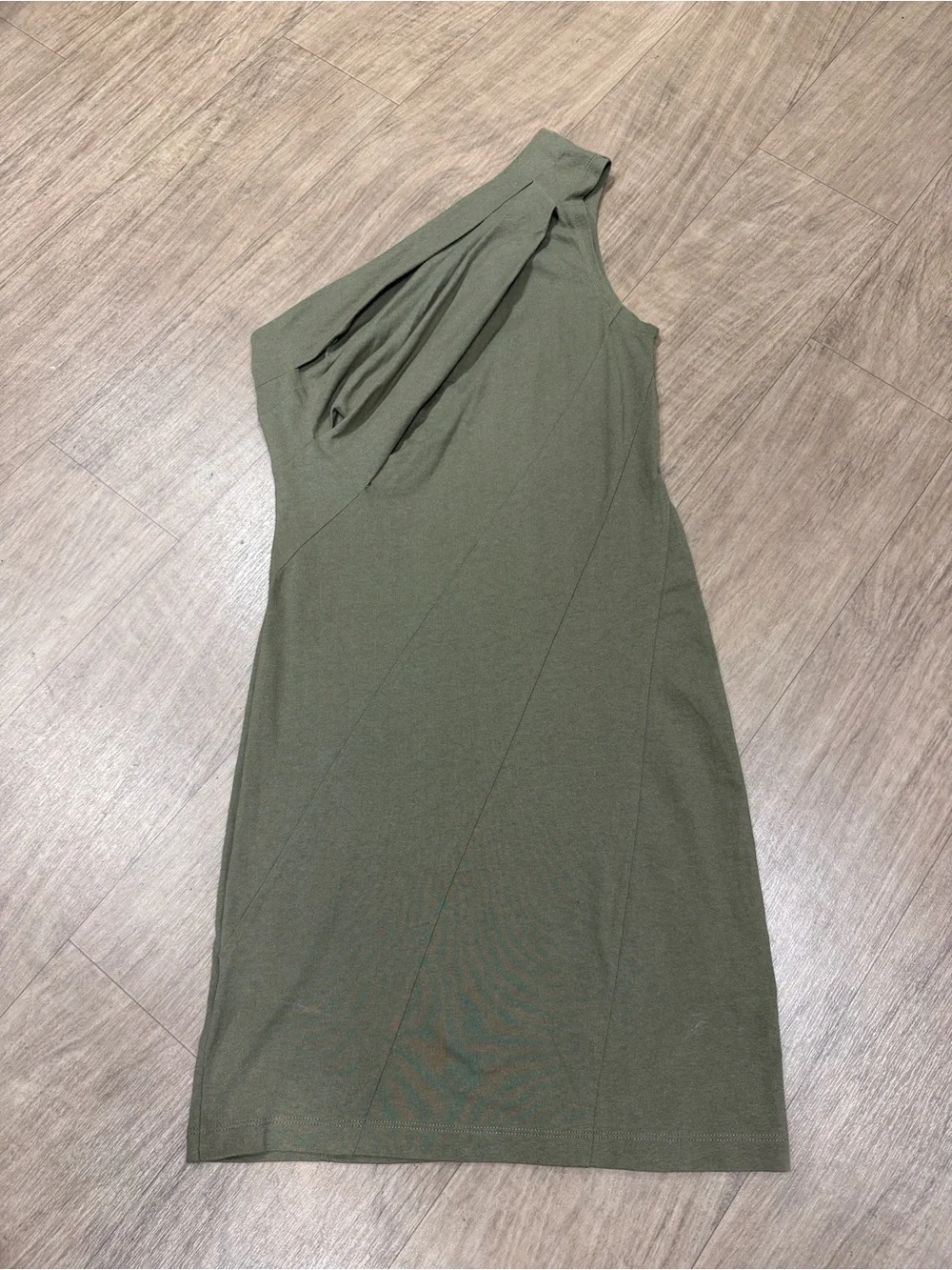 RtA Olive One-Shoulder Draped Dress